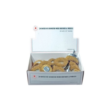 A E S Industries Wire Brush Display, 20PK 1821